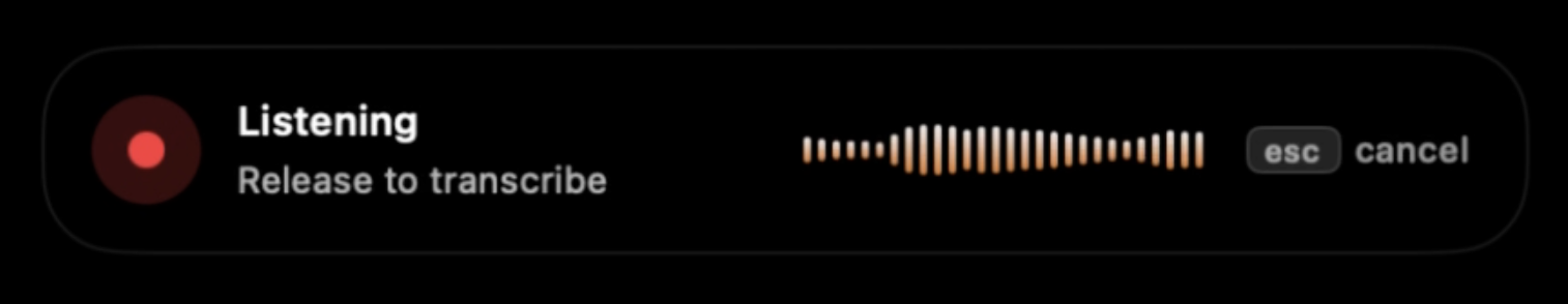 Compact recording overlay with waveform and trigger mode